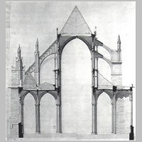 Amiens, Schnitt durch den Chor (links) und das Langhaus (rechts), von Henry Rapine (1889).jpg